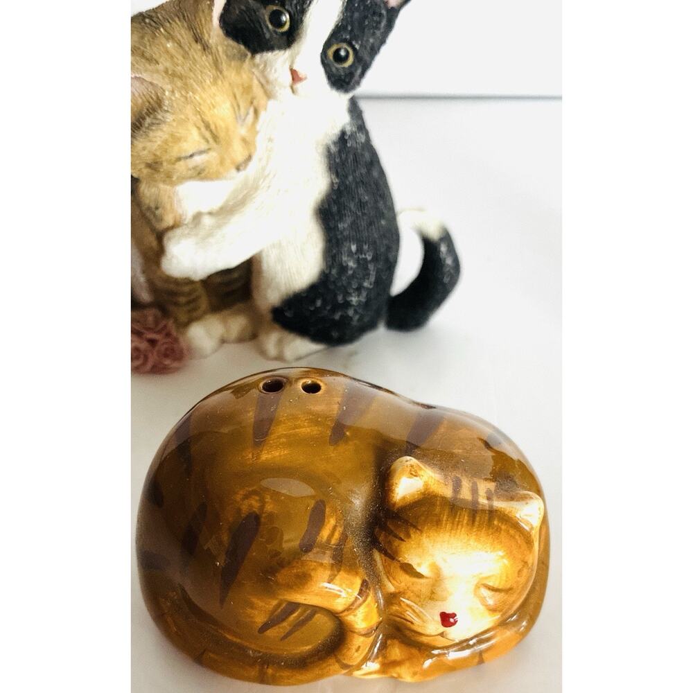 3 Cat Kitty Porcelain Ceramic Kitty Sweethearts Lenox 2003 Salt/ Pepper - Picture 3 of 5